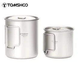 Supplies Tomshoo Ultralight Titanium Cup Portable Outdoor Camping Picnic Water Cup Mug with Foldable Handle 300/350/420/450/550/650/750ml