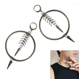 Dangle Earrings Stylish Circle Ear Hook Delicate Fishbone Chain Fringes Earring For Women