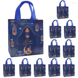 Weihnachtsdekorationen Eid Partybeutel 12pcs Aufbewahrung nicht gewebelt für Themen dekorative Totes mit Griffen Schokoladen Süßigkeiten Kekse