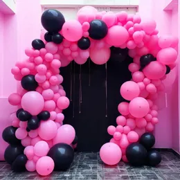 Party Decoration 64st Set 12 Inch Pink Latex Balloons 32 8ft Red Aluminium Foil Takdekorationer Ballong