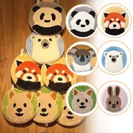 Carpets Good Cartoon Round Carpet Floor Mat Bedroom Polyester Panda Soft Rug Anti-Slip Baby Play Nordic Kids Room Hall Decoration