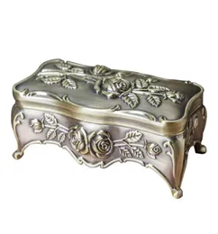 2022 Vintage Enameled Rectangular Collectible Jewelry Trinket Box for Women Rose Flower Storage Boxes Organizer Keepsake Gift Case4225127