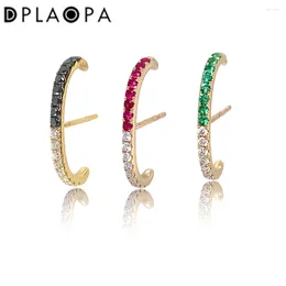 Brincos de garanhão DPLAOPA 925 STERLING PRATA PRIMENTO VERMELHO VERDE VERMELHO DIAMENTOS BRANCO E BRANCO Band 2024 Punk Punk Fine Jewelry Clips Gift Luxury Gift