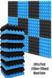 12pcs blau12pcs schwarze gemischte farbe schalldichte pyramid studio toam 30x30x5cm akustische Paneele KTV TRUN ROOM WALL PAD TAPPERS4274965