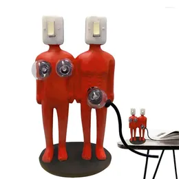 Lâmpadas de mesa Small Night Lights Interessante estátua humana engraçada Resina resistente a desgaste para o Dia dos Namorados