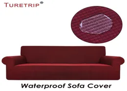 Turetrip Waterproof Sofa Cover för soffan Slipcover Full vikbar elastik med armsträckmöbler Protector 1pc Plaid Cover7835006