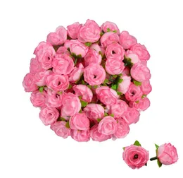 100pcs de seda artificial rosa 12 polegadas de flor broto da cabeça 8 colorido caseiro decoração de casa clipe de cabelo flores artificial festa de casamento d4352536