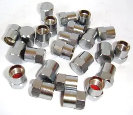 40 PCSLOT HALF HEX METAL TIRE VALVE CAPS Högkvalitativ bildäckventil Stam täcker mässing Chrome Finishing 8v1 trådar hela7434182