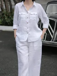 Zanzea Женщины элегантные лацканые шейки с длинным рукавом наборы рубашек 2pcs мод осень осени. Твердая работа костюма костюма 240418