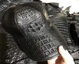 Authentischer Alligator Skin MEN039S Hip Hop Headwear Baseball Cap Echtes exotisches Krokodilleder Männlich Verstellbarer Schnappschackhut8779836051662