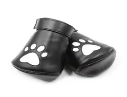 New Design BDSM Dog Paws Padded Bear Palm Gloves Leather Cuffs with Heart Print Quality Sex Toy Bondage Gear Restraint Sexual Play2485478