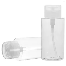 Lagringsflaskor Rensa nagelpolska för nagelåfyllningsbar flaska tom pump flytande alkoholpress Remover Cleaner Dispenser