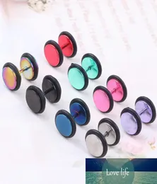 Unisex Stainless steel Fake Ear Plug Tunnel Stretcher Ear Expander Expansion Stud Earrings Cheater piercing jewelry 100Pcs mix col2147141