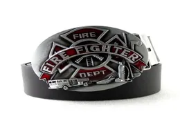 أحزمة أزياء رجالي مع رجال الإطفاء شعار Fire Dept Hatchet Big Belt Buckle Men39S Jeans Coolbelts4468903