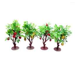 Dekorativa blommor 2 st dekoration avtagbar sandbordsmodell ankomstblad växter plastsimulering fruktträd grenar blad
