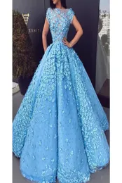 Новая мода великолепные жемчужные вечерние платья чистое вырез 3D цветочное аппликация Aline Tulle Evening Gowns Красное платье ковровой дорожки Celebrit8823173
