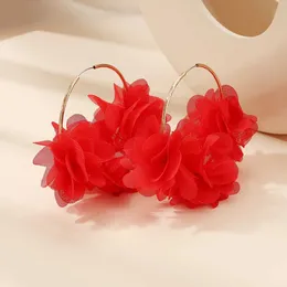 Projeto de personalidade da moda para os brincos de círculo de flores de renda