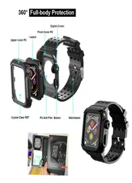 Soft silikonowe paski paski wirst z całkowitą wytrzymałą osłoną obudowa z wbudowaną ochroną ekranu dla Apple Watch iWatch 7018633