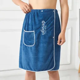 Towel Wrap-around Men Absorbent Quick Dry Bath Wrap With Secure Buckle /Pocket Sauna Shower For Gym Spa