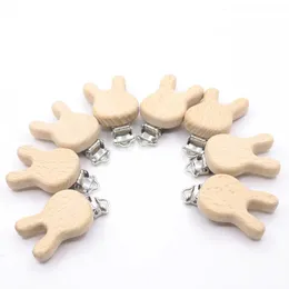 10pcs Schnuller Holzvögel Clip Baby Teether Kaninchen umweltfreundlich