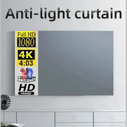 Highdefinition easytouse 16 9 metallic antilight projector curtain is lightweight foldable wipeable 30 to 133 inches 240430