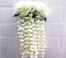 Um buquê 31QUOT Hydrangea Flower Bouquet Bouquet Garland Silk Vine Greenery para casa Decorativa de casa3789635