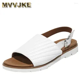 Sandals Women'S Open Toe Wedge Women Fashionable Pattern Simple Solid Color Flat Bottom Casual Non Sandalias Planas