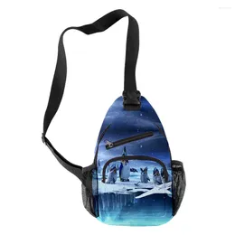 Bolsas de cintura harajuku Cool Subnautica abaixo de zero bodybody peito oxford à prova d'água de meninos/meninas esportes ombros impressos 3D