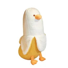 50cm descascado banana luxuh brinquedo fofo de ansiedade fazer um amigo pato arremesso de travesseiro de pato envie presentes de aniversário de Natal para crianças 240429
