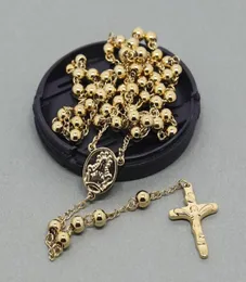 6mm katolska radbandpärlor kedja halsband tvärs rostfritt stål halsband män smycken eller kvinnor lång kedja halsband för jul gif4295175