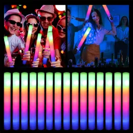 RGB LED GLOW FOAM STICK Jubelröhre Bunte helle Glühen in der Dark Birthday Wedding Party Supplies Festival Party Dekorationen