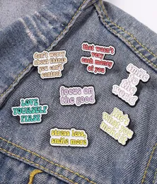 Do światowego litera broszki kobiety siła stopu stopu pozytywne Pins lapel unisex be silny emalia plecak odznaki akcesoria 7 opcja 8363646