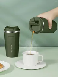 Tazze degno di boscate 18/8 tazza di caffè con copertura in acciaio inossidabile acqua portatile per acqua portatile per