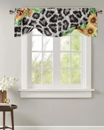 Vorhang Tier Leopard Blume Sonnenblume Fenster Valance Küchencafé Kurzvorhang Wohnzimmer Bindezeit