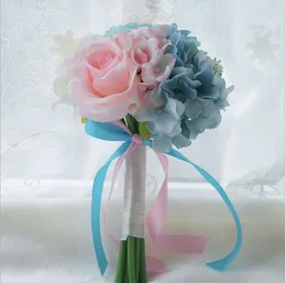 Hochzeitsblumen 2024 Kleine schöne Brautjungfernjungfernbouquet handgefertigt romantisch haltbar farbenfrohe künstliche de noiva