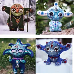 Kawaii Fantasy World Creature Decorations Handmake DIY Elf Resin Statue Cartoon Alien Outdoor Garden Home Decor Figurine 240429