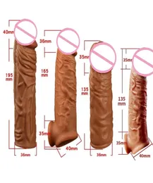 Sex Toy Massager Penis Extender Ärmel wiederverwendbare Verzögerung Ejakulation Hahn Ringe Prostata -Massagebereich Toys for Men Products 64952454150293