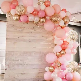 Party Decoration 102pcs Rose Gold Pink Balloon Garland Arch Kit Metal Air Balls Birthday Baby Shower Wedding Para Fiestas Decorations