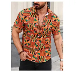 Herren -Casual -Shirts Hawaiian Shirt 3D bedrucktes Revers kurzärmeliger Sommerferien Straße Komfortable weiche Kleidung 2024
