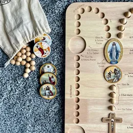 Biżuteria naszyjniki z koralikami Tray Tray Drewniana deska do biżuterii Making Taca Tray DIY Craft Narzędzie koraliki drewniane Różańca 240418