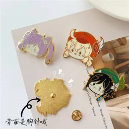 Badge impatti di spille impatto klee ganyu diluc zhongli venti xiao qiqi hutao keqing smalto per spilli divertenti anime gioielli