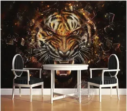 3d Tapete Custom po Mural Hand gezeichnet Ölmalerei Tiger Roar Hintergrund Haus Verbesserung Wohnzimmer Tapete für Wände 3 D2267571