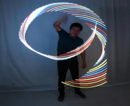 LED Rhythmic Gymnastics Ribbon Colorful Luminous Gym Ribbons Dance Rgb Glow Poi For Belly Hand Props7992608