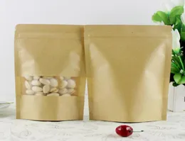Pedra de 100pcs Kraft Paper Zipper Bagkraft Bags usados para embalagem de alimentos é auto -apoiação marrom7554810