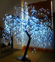 LED Artificial Willow Weeping Tree Light Outdoor Use 945 st -lysdioder 18m6ft Höjd Regntät juldekoration Träd White3798672