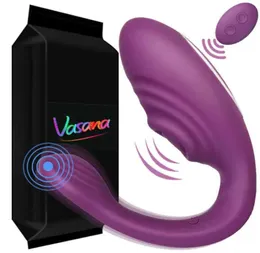 2in1 stimolazione vibratore falso pene falso telecomando wireless femmina ushaped indossando la masturbazione giocattolo sessuale femminile vibratore a GSPOT 6725933
