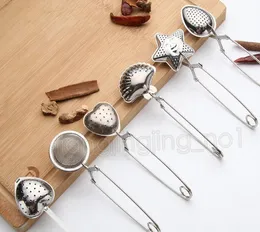 6 Stilles Paslanmaz Çelik Çay Süzgeç Çay Kaşık Baharat Infuser Yıldız Kabuğu Oval Yuvarlak Kalp Şekli Süzgeç TeAware DDA6069839073