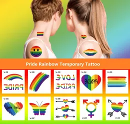 WSeries Pride Rainbow Tymczasowa tatuaż naklejka wodoodporna body Art Arm nóg tattoostickers festiwal prezent na zdrowie produkt kosmetyczny BF2973336