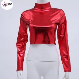 Jackets femininas Pu mulheres de manga longa Manga de ombro de ombro zíper jaqueta de couro Faux Coats curtos de streetwear gótico pulabo outono inverno legal