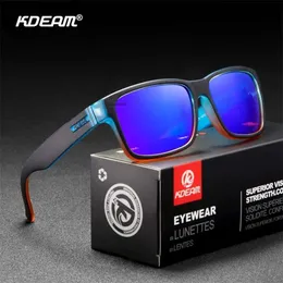 Sunglases Men kdeam rmp of Sport Men نظارات شمسية مستقطبة بشكل مثير للصدمة ، نظارات شمس في الهواء الطلق قيادة pochromics sunglass مع صندوق 220629